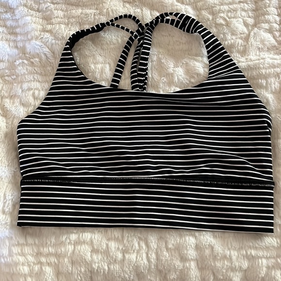 Lululemon energy bra- mod stripe black white - Picture 3 of 4